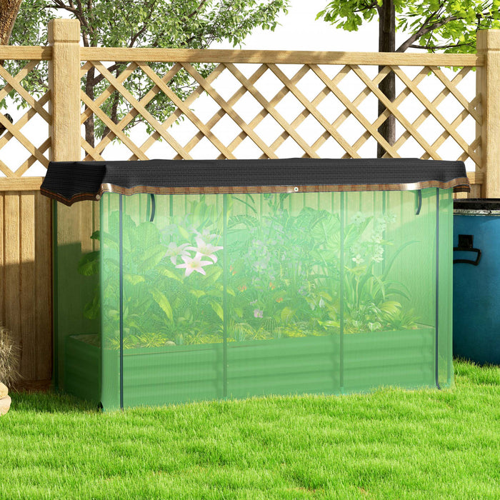 Outsunny Lit De Jardin Sureleve Galvanise Avec Cage De Culture Et Toile