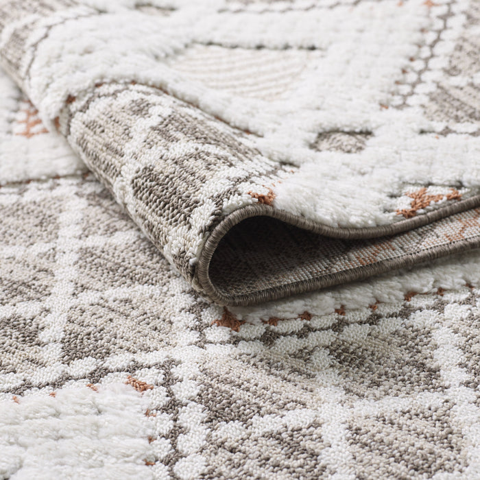 Carpette à poil long Quinto Twinkle orange - 6 pi 3 po x 9 pi