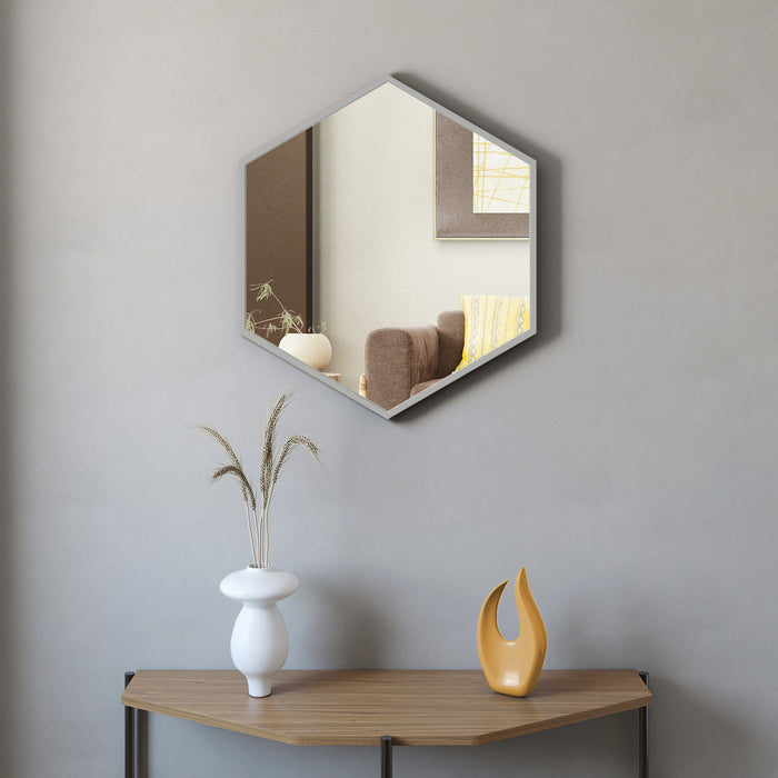 Miroir Zona de 28 po argenté