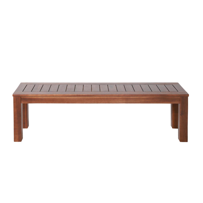 Ensemble De 2 Bancs Georgia En Bois D’acacia A Lattes De 61,75\", Brun Fonce