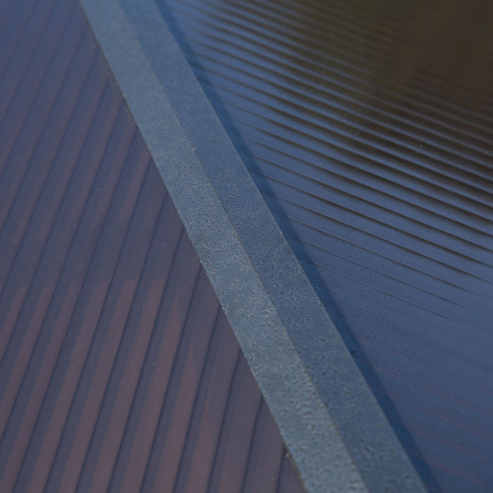 Outsunny 8' X 5' Barbecue Grill Gazebo Tente Exterieure Bbq Auvent Avec Tablettes Laterales Double Couche Pc Toit Aluminium