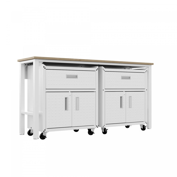 Ensemble de garage moderne Fortress 3 pieces en blanc