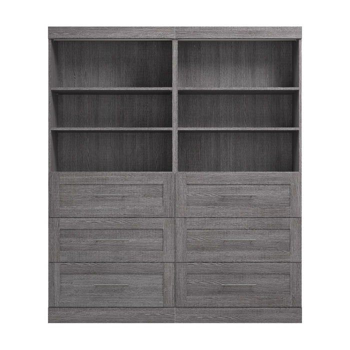 Organisateur de garde-robe Pur de Bestar de 72 po (L) avec tiroirs - gris écorce