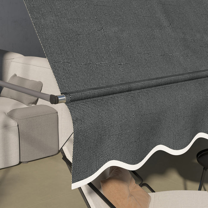 Outsunny Auvent Retractable 10' X 4', Autoportant Et Sans Vis, Gris Fonce