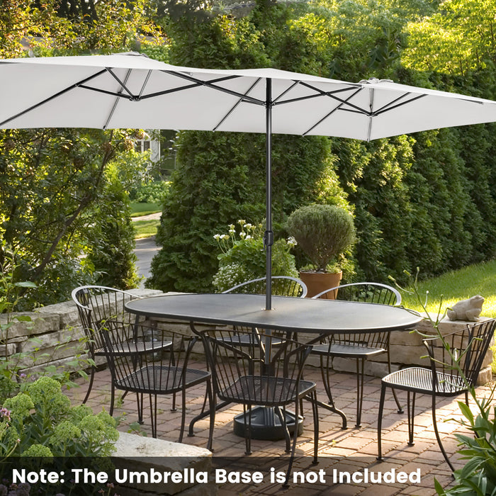 Costway Grand parasol de marche double face 15FT avec manivelle, ventilation, pour exterieur double
