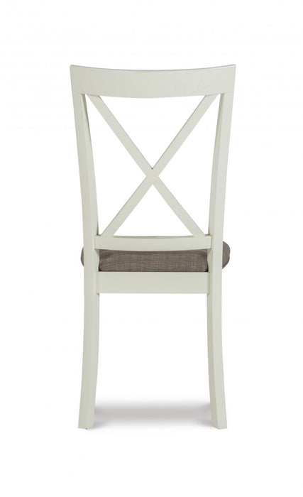 Chaise de salle à manger Jane en tissu taupe - ensemble de 2