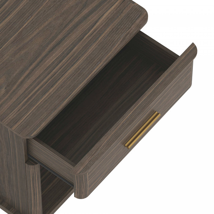 Table de nuit traditionnelle Clifford en noyer (1 tiroir)