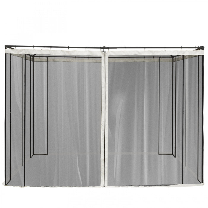Outsunny Moustiquaire De Rechange Pour Gazebo 10' X 10' Murs D'ecran Noirs Pour Auvent Avec Fermetures Eclair Pour Les Fetes Et Les Activites De Plein Air