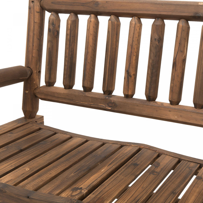 Outsunny Chaise A Bascule D'exterieur Pour 2 Personnes Avec Design A Lattes