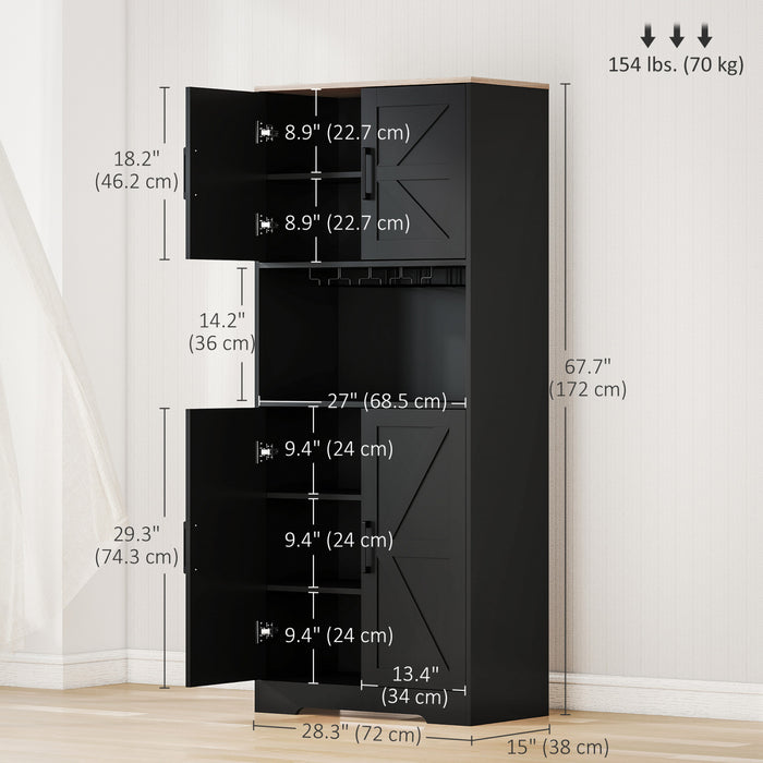 HOMCOM Armoire de rangement pour garde-manger de cuisine, noir