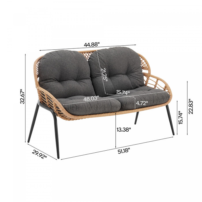 Ensemble de conversation moderne Pine 4 pieces en gris