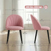 HOMCOM Dining Chairs Set of 4 Kitchen Chairs with Metal Legs Pink