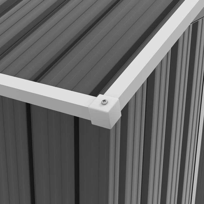 Outsunny Abri De Jardin En Metal De 6,5x3,5 Pi, Grand Batiment De Stockage Exterieur Avec Doubles Portes Coulissantes Et 4 Aerations, Gris Fonce