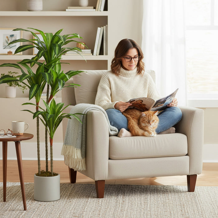 HOMCOM Arbre Dracaena Artificiel de 4pi, Plante Factice pour Decoration