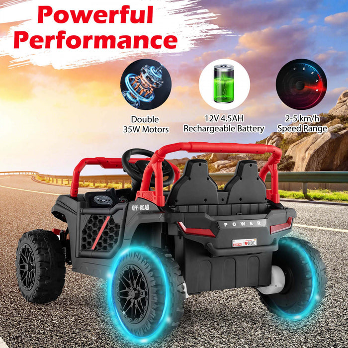 Costway 12v Kids Ride Sur Camion Avec Telecommande Parentale 3 Vitesses Et Fonction Avant Inverse Rouge