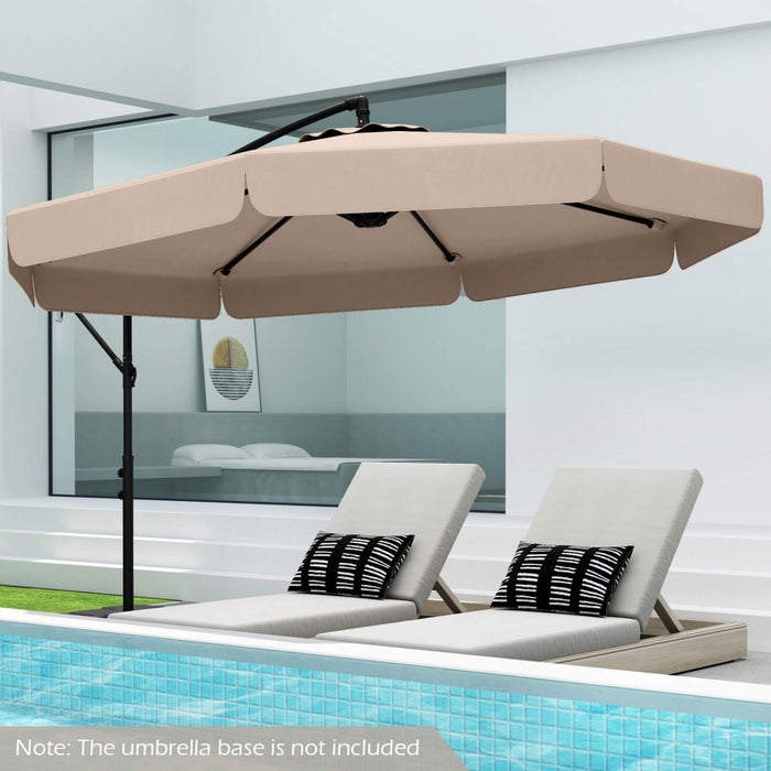 Costway Parasol suspendu deporte de 10 pieds, parasol cantilever de patio avec housse beige