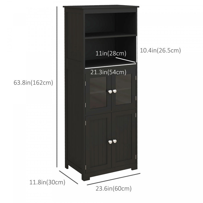 HOMCOM 63\" Buffet avec Huche, Armoire de Rangement avec Etagere Ajustable
