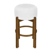 Vera Rubber Wood Bar Stool Set of 2 Indoor Seating with Round Ivory Cushion,Dark Walnut | Vera – Lot de 2 tabourets de bar en bois d’hevea pour interieur avec coussin rond ivoire, finition noyer fonce