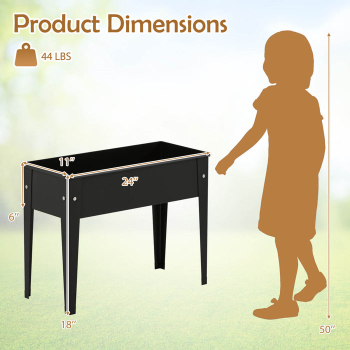 Costway A Souleve Le Lit De Jardin Eleve Boite De Planteur En Metal Avec Les Jambes Trous De Drainage Boite De Jardinage