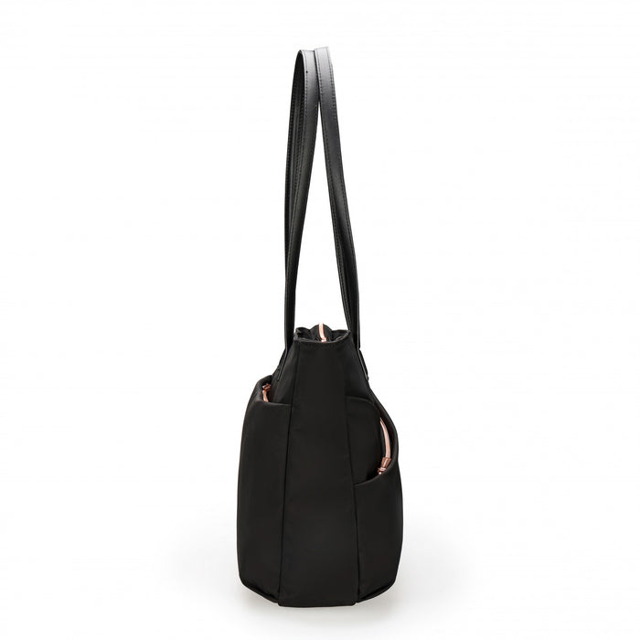 Sac a main Swissdigital KATY Rose – 16\" ordinateur portable, chargement USB, lumiere LED, protection RFID, resistant a l'eau, multi-poches