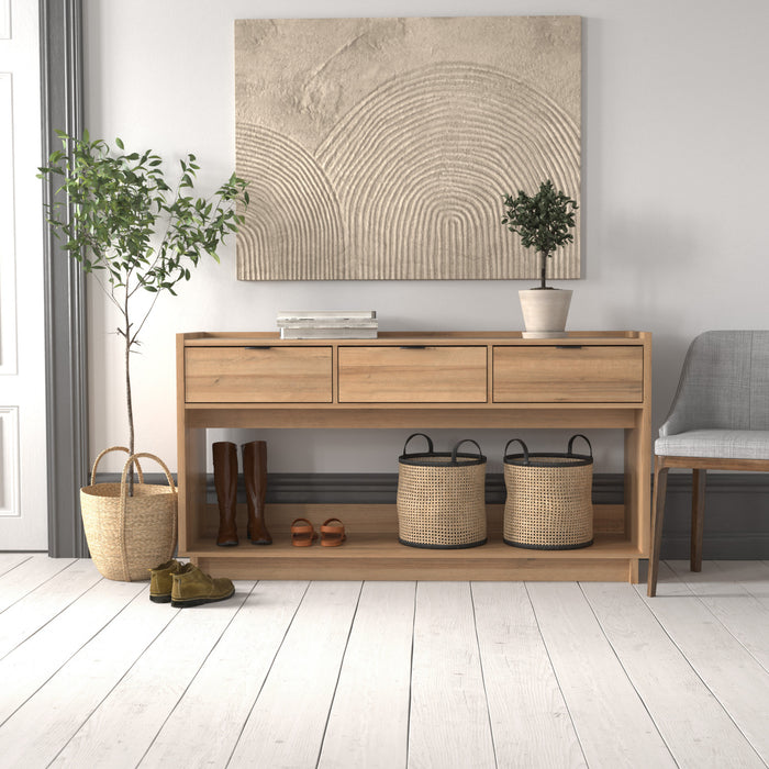Console Simply Modern de Prepac à 3 tiroirs - chêne naturel