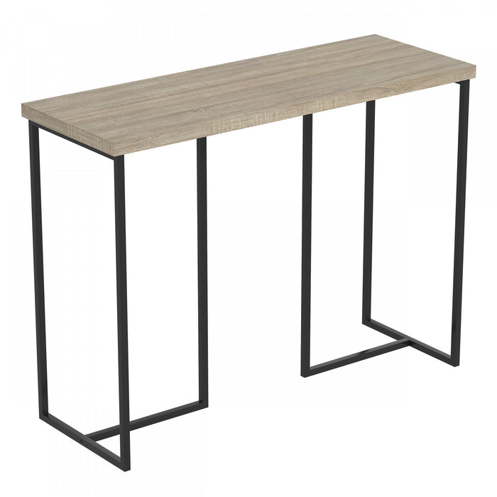 Console de 39 po - taupe foncé avec métal noir