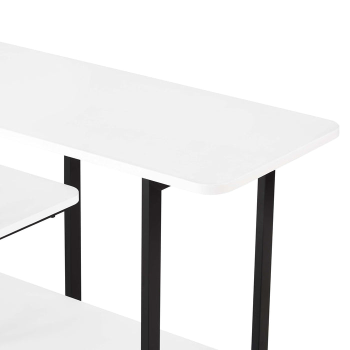 Console contemporaine moderne Celine 71\" en blanc (3 etageres)