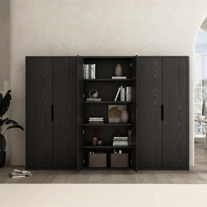 Armoire bibliotheque moderne Rivington 38\" en noir - Ensemble de 3