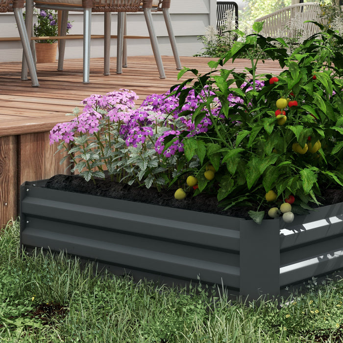 Outsunny Jardiniere Surelevee Jardiniere Surelevee Pour Fleurs Lot De 2 Gris