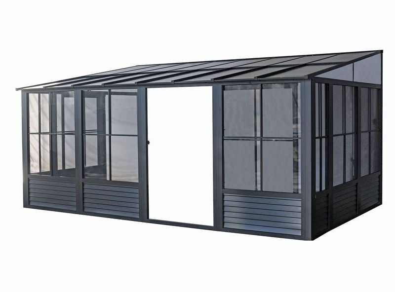 Florence - Solarium Mural 10x16 Toit En Polycarbonate Noir