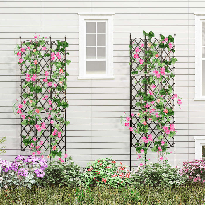 Costway 2 Pcs Trellis De Jardin Pour Les Plantes D'escalade Cadre De Support D'usine Metallique Inoxydable