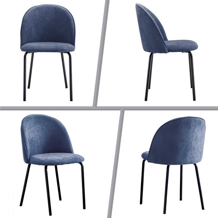 Lot de 2 chaises de salle a manger ergonomiques Ethan, couleur bleu