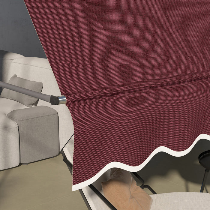 Outsunny Auvent Retractable 10' X 4', Autoportant Et Sans Vis, Rouge Vin