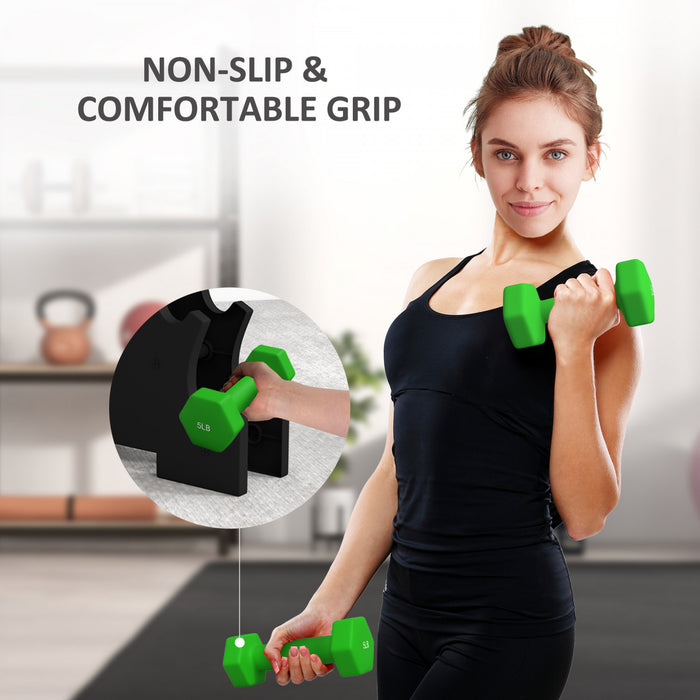 Soozier Ensemble d'halteres avec support d'halteres, 2x2 lb, 2x3 lb, 2x5 lb