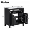 Baker 30 Inch Modern Bathroom Vanity with Ceramic Sink & Storage Cabinet, Black | Meuble de salle de bain moderne Baker 30 pouces avec lavabo ceramique et rangement, noir