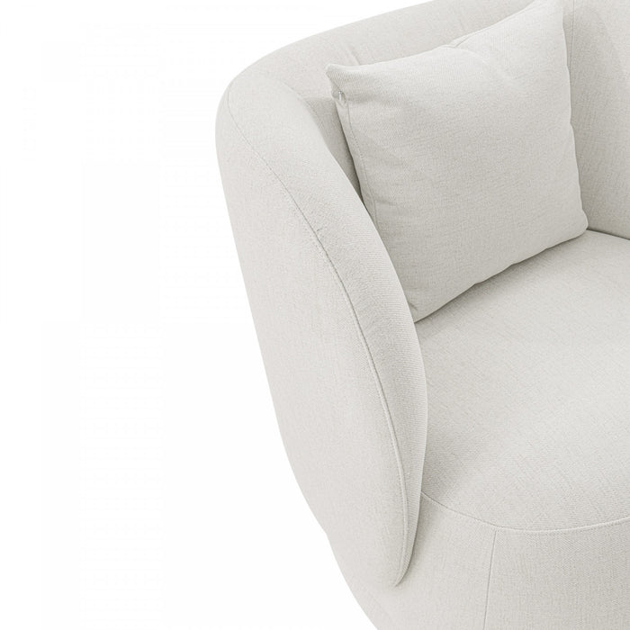 Fauteuil lounge moderne Siri en tissu creme - Lot de 2