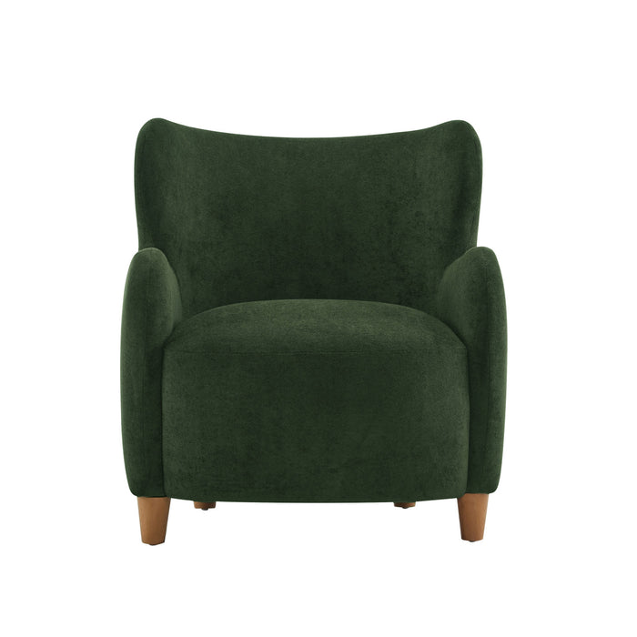 Sophia Fauteuil confortable rembourre avec dossier a oreilles, vert olive