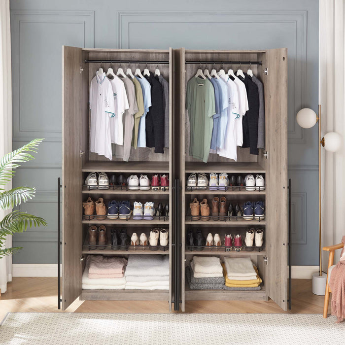 Armoire Lee Modern 32\" en gris rustique - Lot de 2