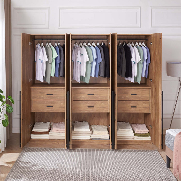 Armoire moderne Lee 32\" en brun dore - Ensemble de 3