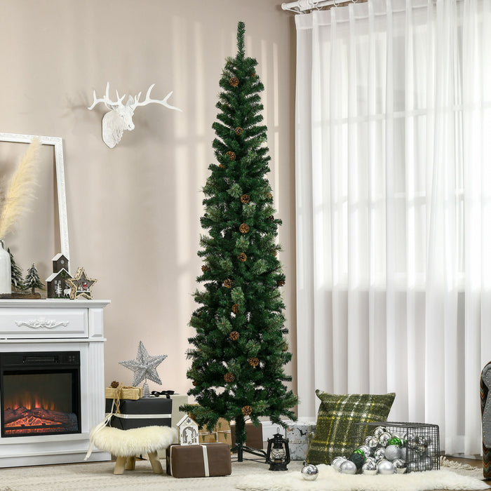 Homcom Sapin De Noel Artificiel En Forme De Crayon De 7.5ft