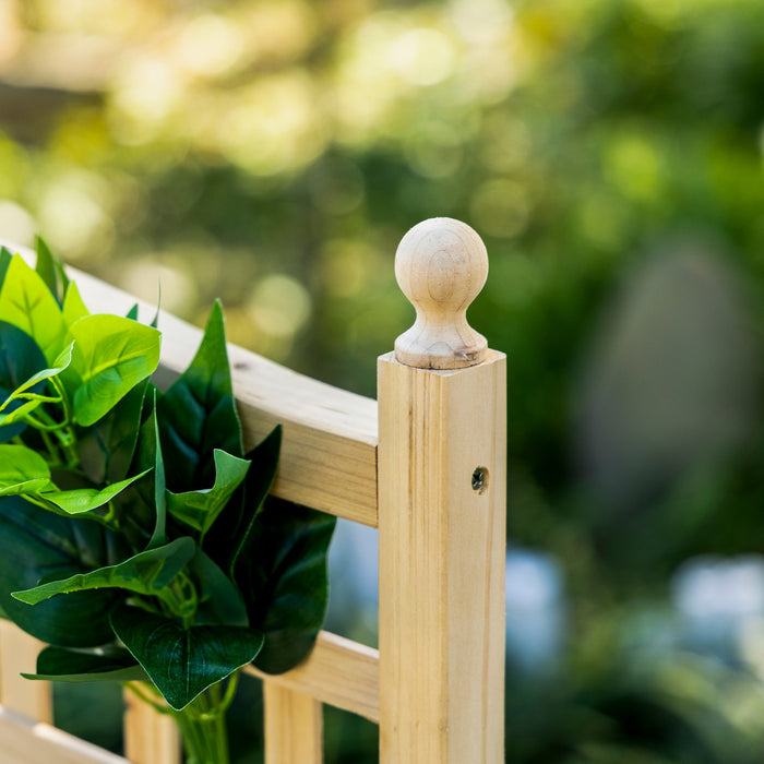 Outsunny Lit de jardin sureleve jardiniere en bois en treillis bois naturel