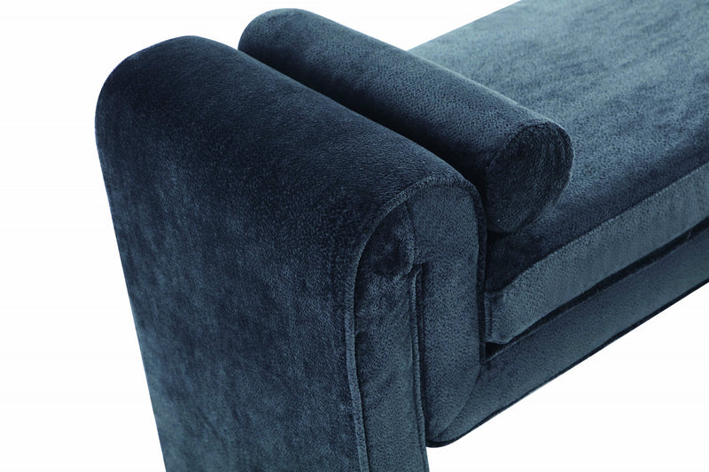 Banc d’appoint moderne et glamour Concord en chenille noire