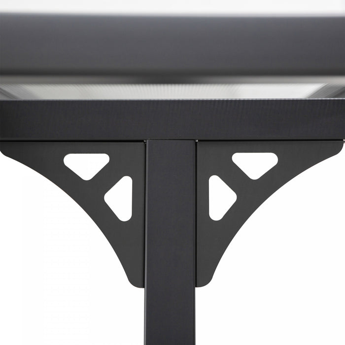 Outsunny Pergola Exterieure A Toit Rigide En Polycarbonate Gazebo Gris