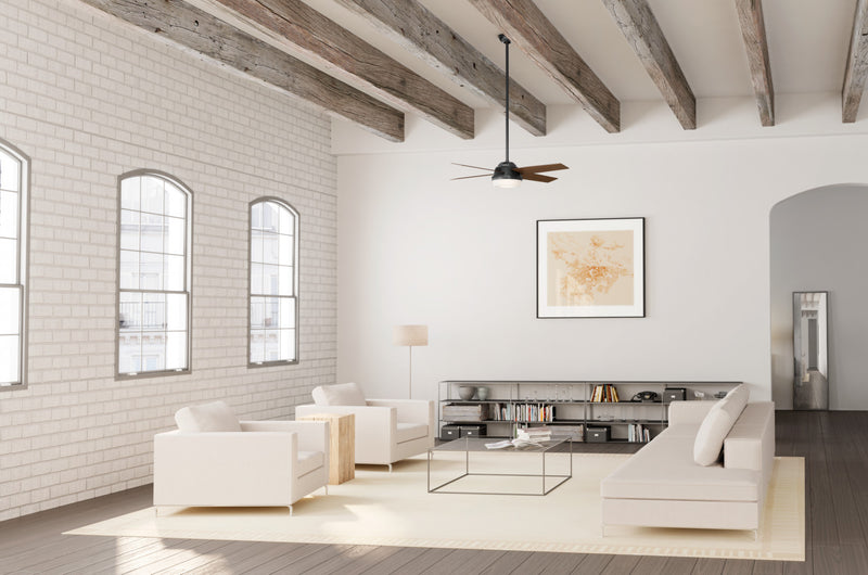 Ventilateur de plafond Dempsey avec luminaire - Noir