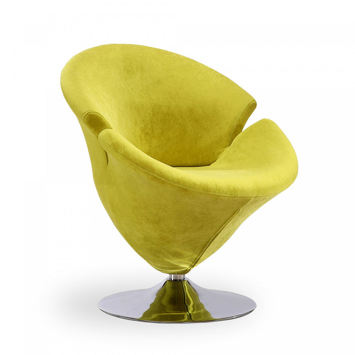 Fauteuil lounge pivotant moderne en velours Tulip vert - Lot de 2