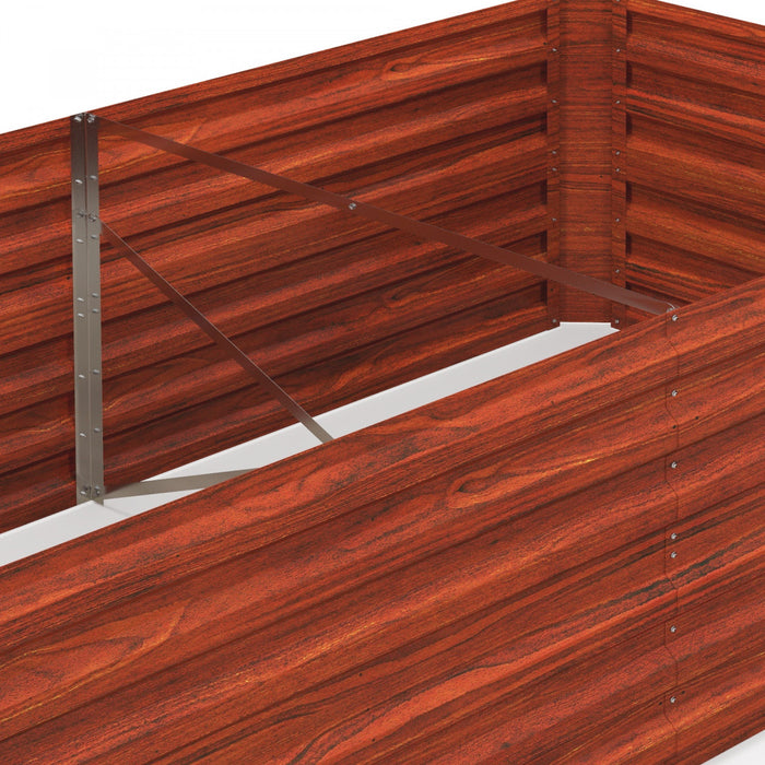 Outsunny Jardiniere surelevee en metal avec tiges renforcees, marron