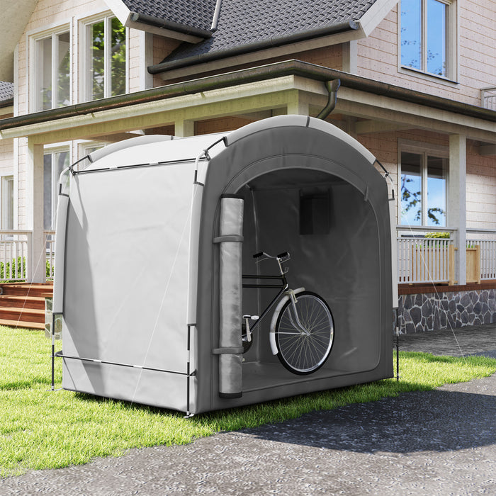 Outsunny Tente De Rangement Pour Velos Avec Sac De Transport, Gris