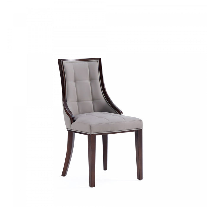 Chaise de salle a manger traditionnelle en bois avec assise rembourree gris Fifth Avenue - Lot de 4