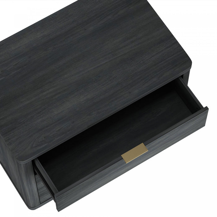 Table de nuit moderne Evelyn 32\" en gris charbon (3 tiroirs)