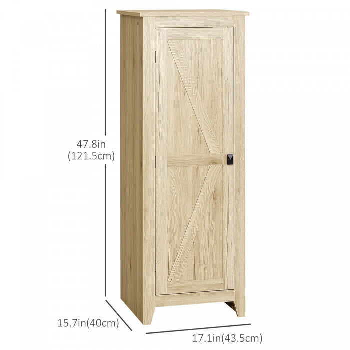HOMCOM Garde-manger 48\", armoire avec porte grange, naturel